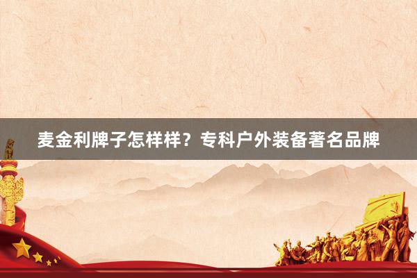 麦金利牌子怎样样？专科户外装备著名品牌